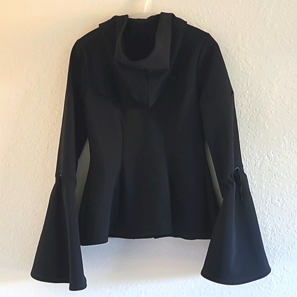 Jonathan Simkhai Hood Jacket. Size Medium Black Flare Sleeves. Zip Up. Like New - Picture 3 of 16